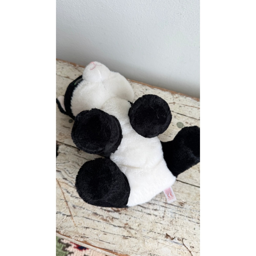 Ty Beanie Boos Ava Black White Cat Plush Large Green Glitter Eyes 10" - Picture 6 of 7
